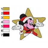 Christmas Day Mickey Mouse Star Embroidery Designs